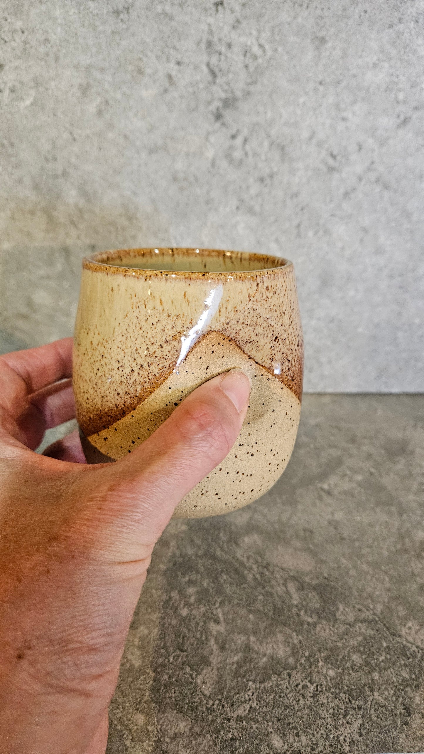 Thumb dent tumblers - speckled caramel