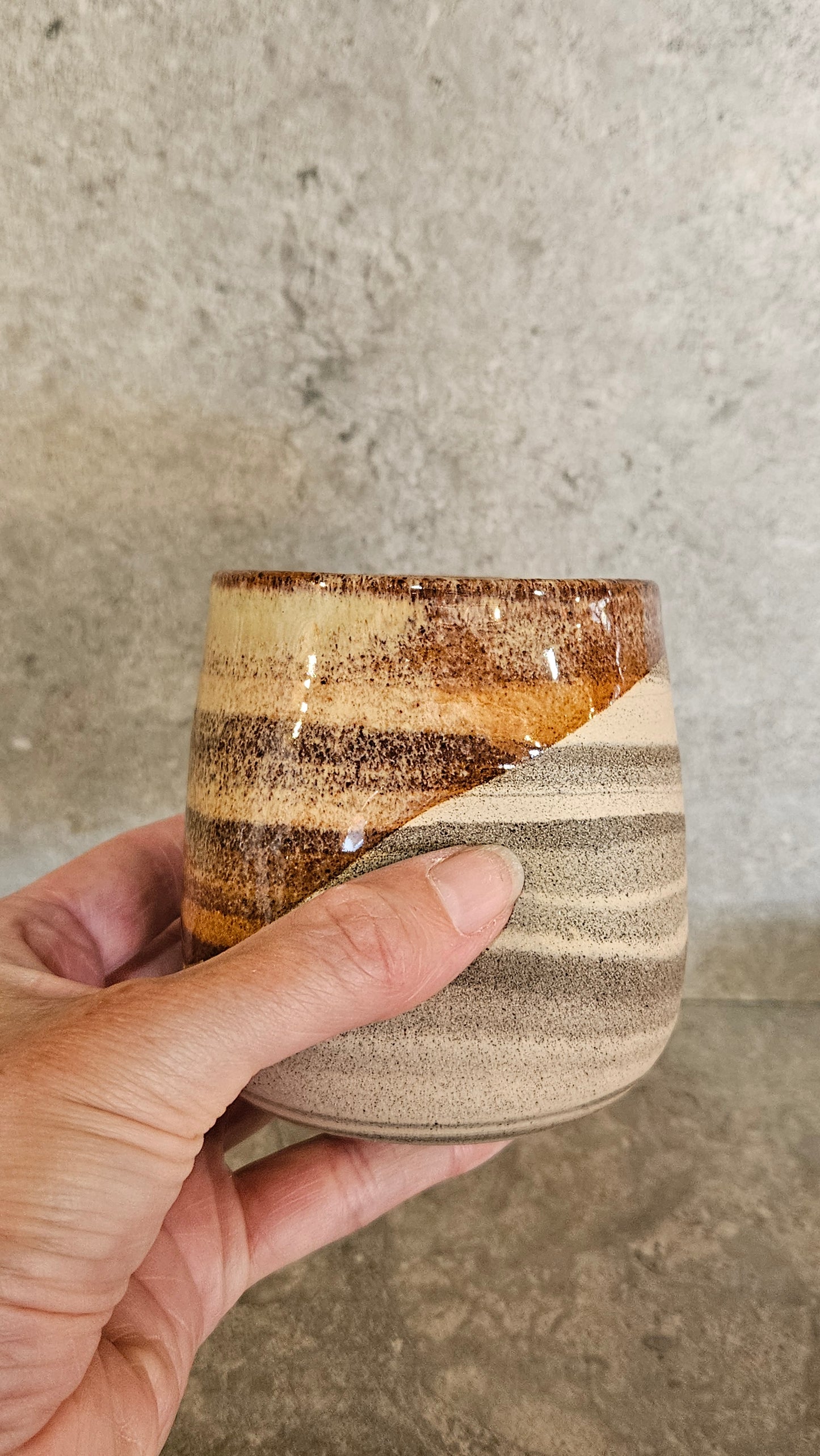 Marbled thumb dent tumbler -Grey