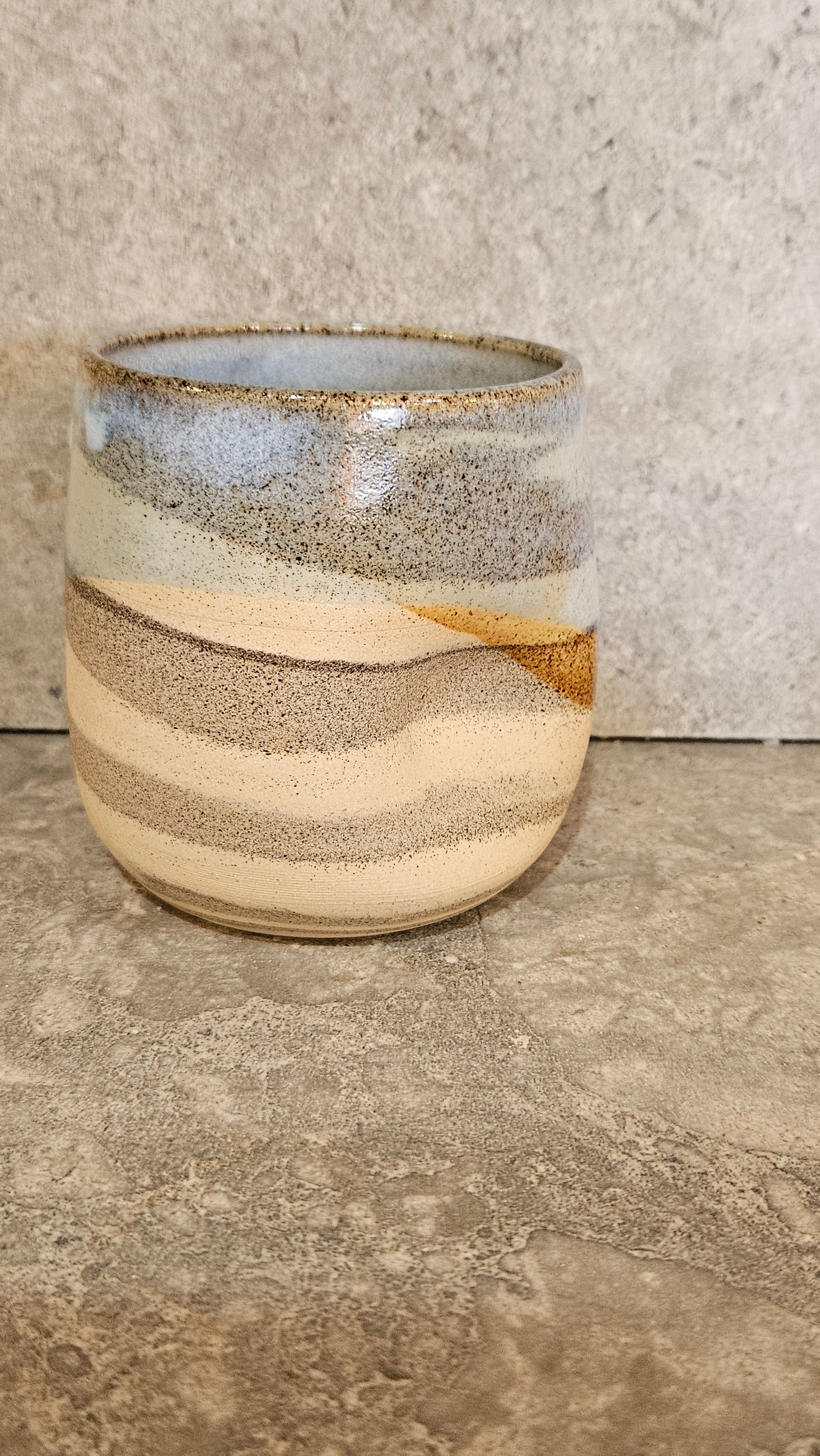 Marbled thumb dent tumbler -Grey