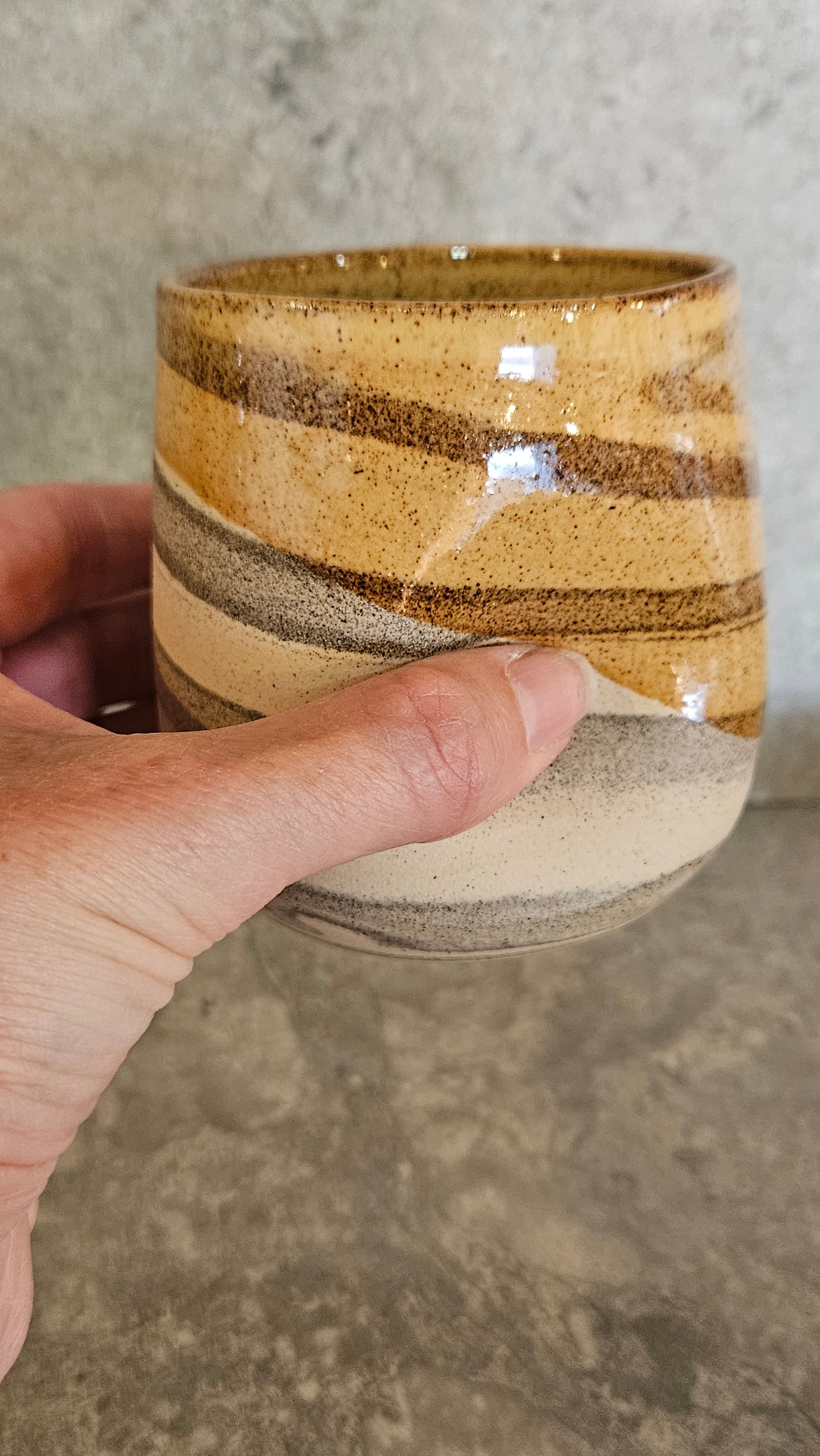 Marbled thumb dent tumbler -Grey