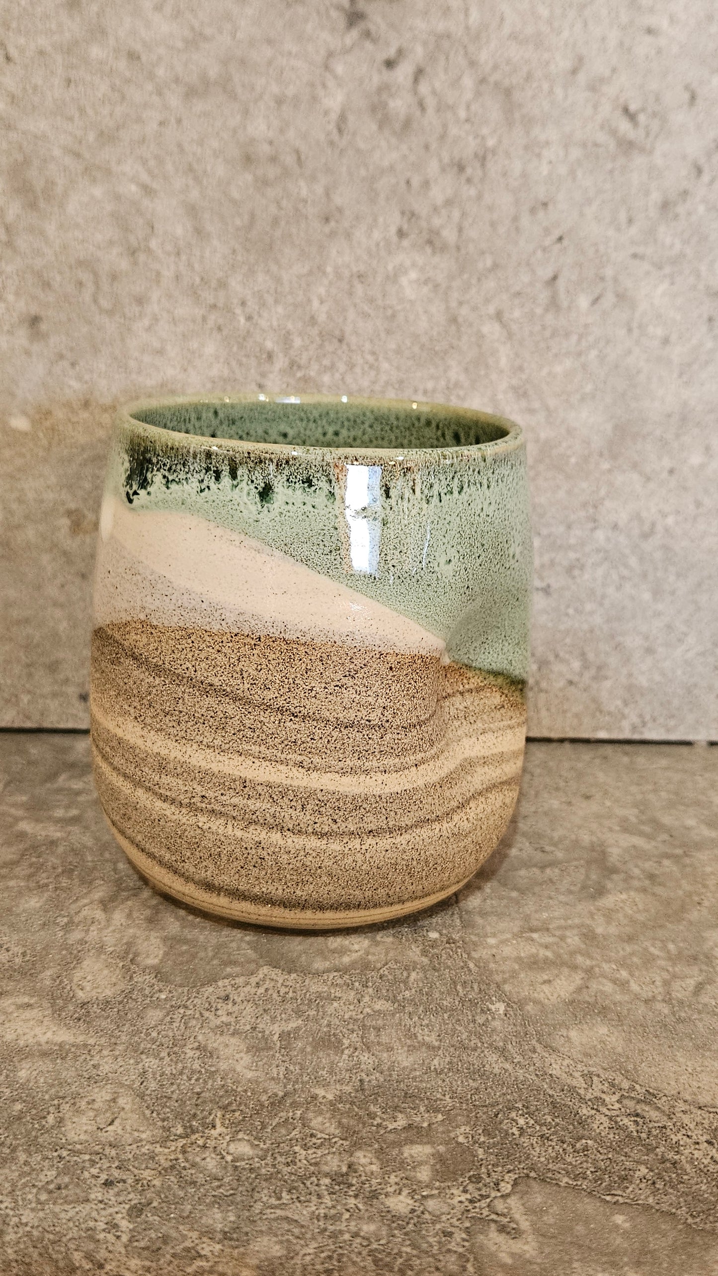 Marbled thumb dent tumbler -Grey