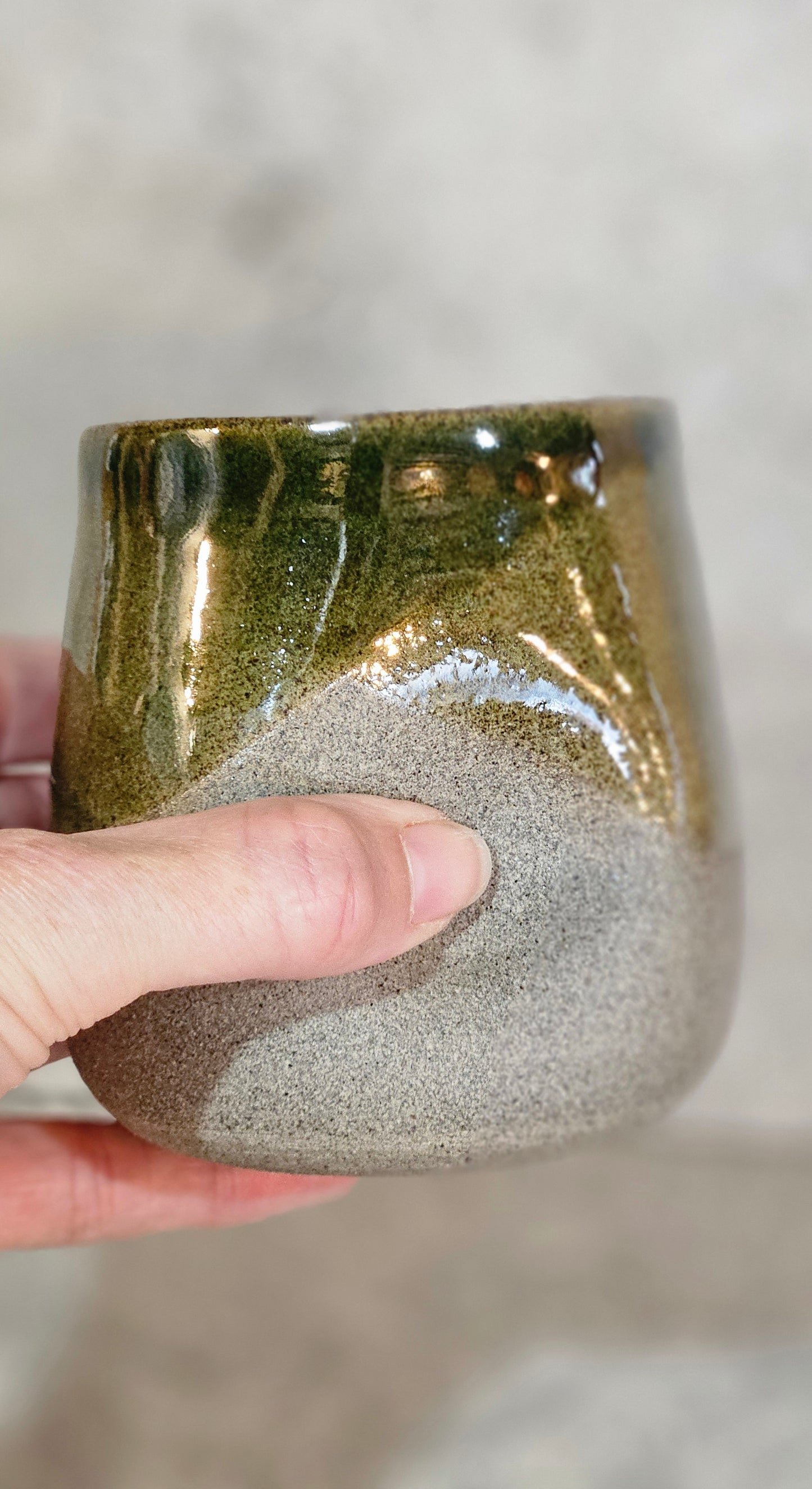 Grey stone Thumb Dent tumblers