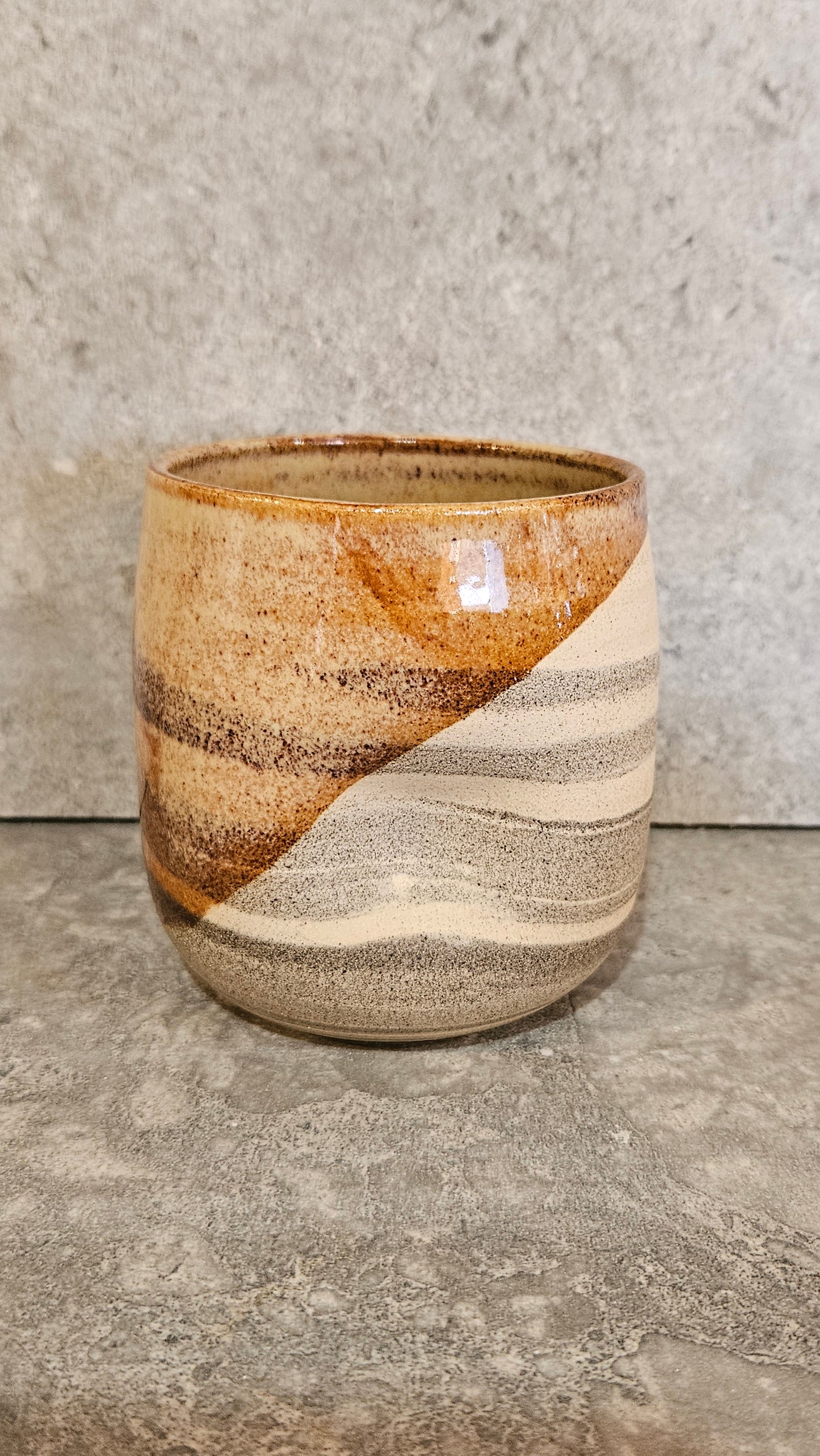 Marbled thumb dent tumbler -Grey