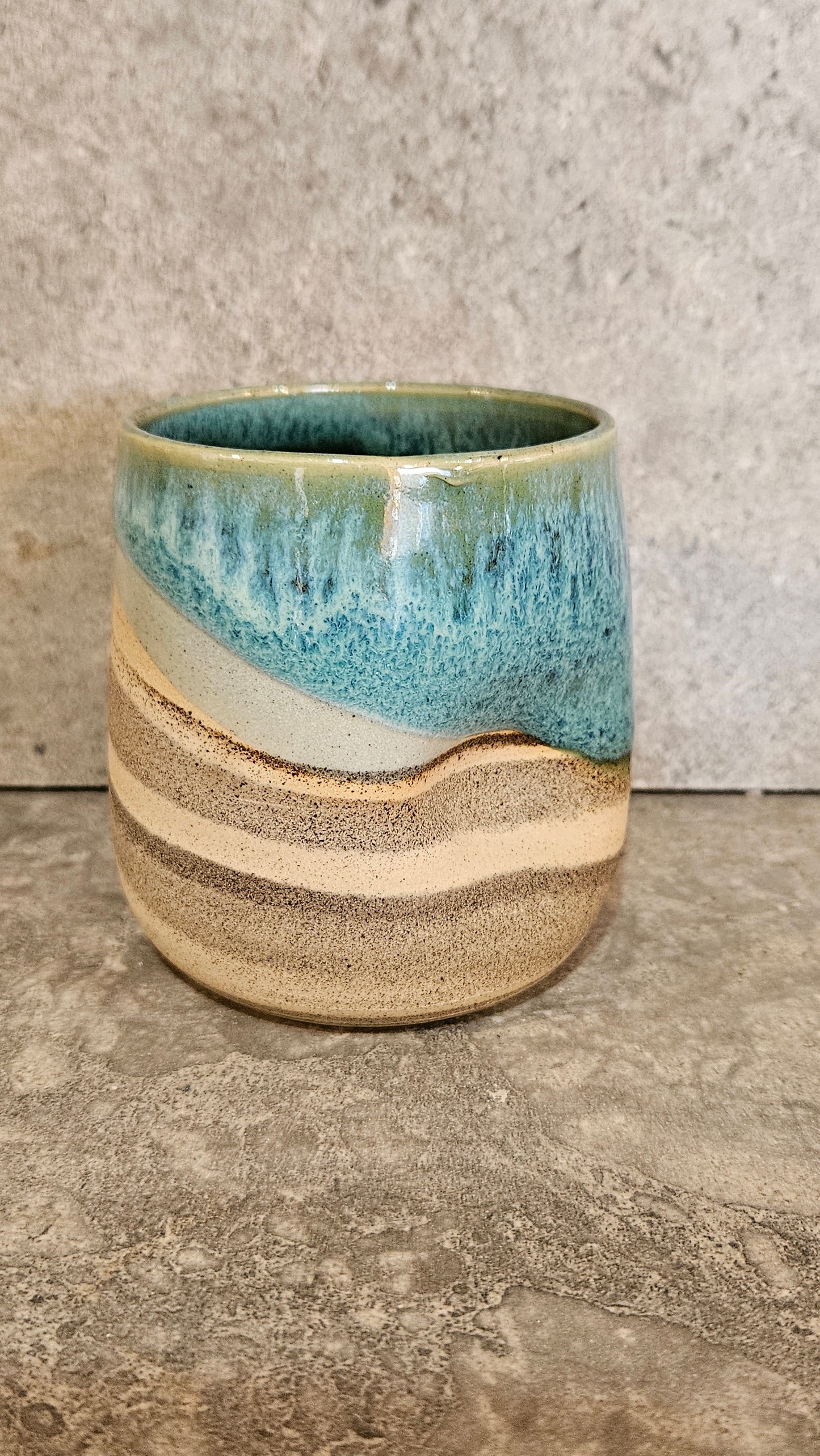 Marbled thumb dent tumbler -Grey
