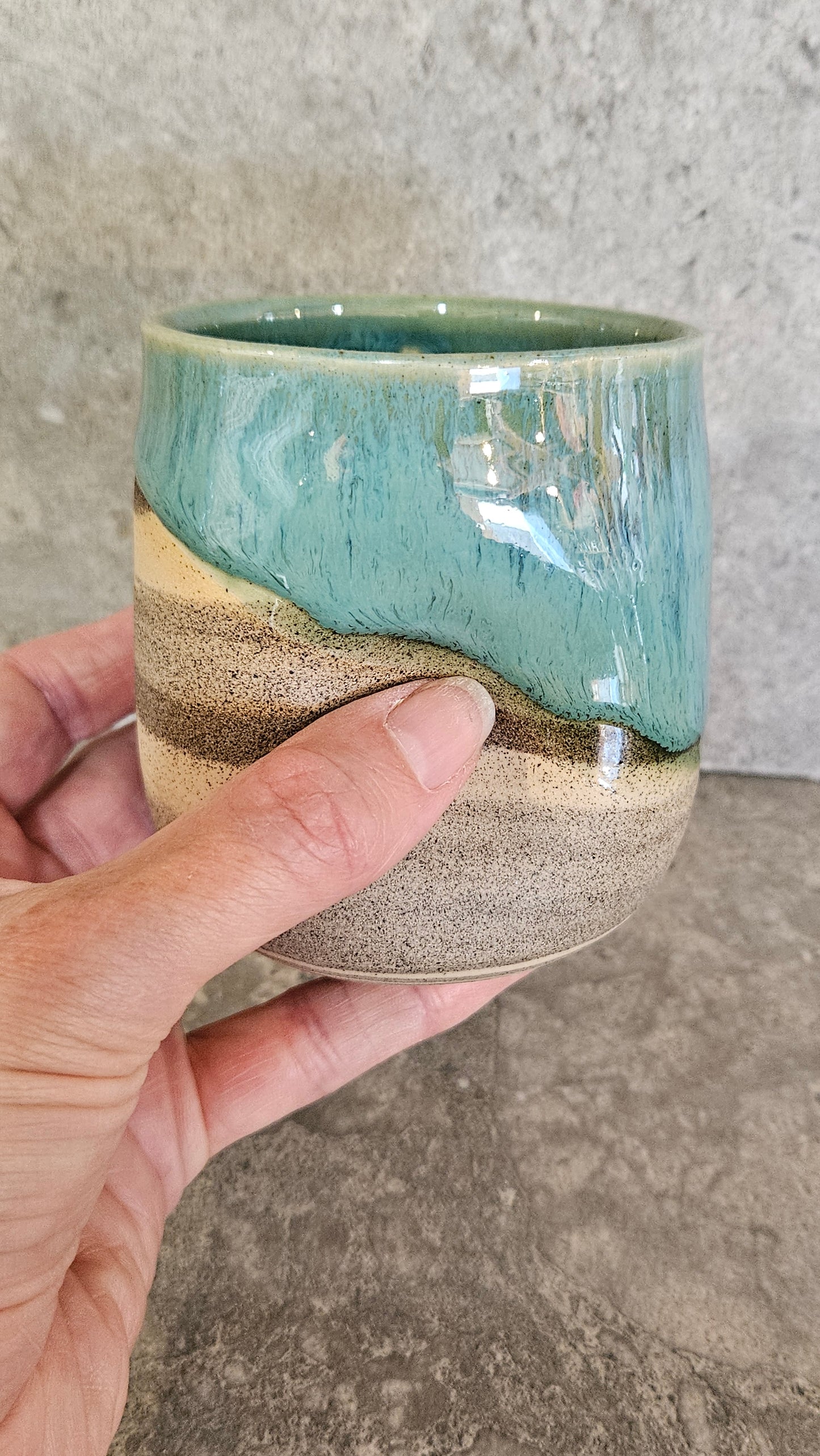 Marbled thumb dent tumbler -Grey