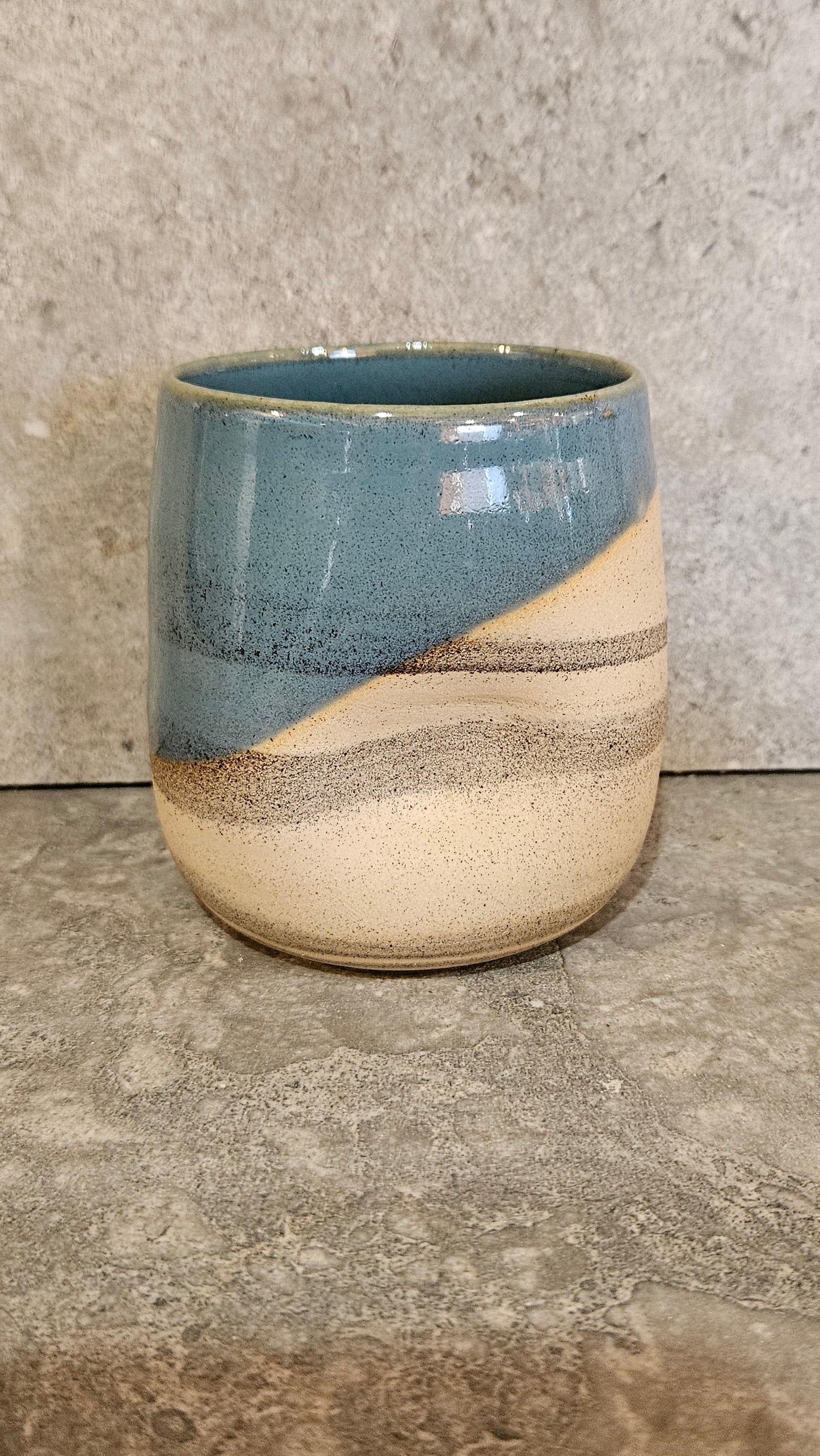 Marbled thumb dent tumbler -Grey