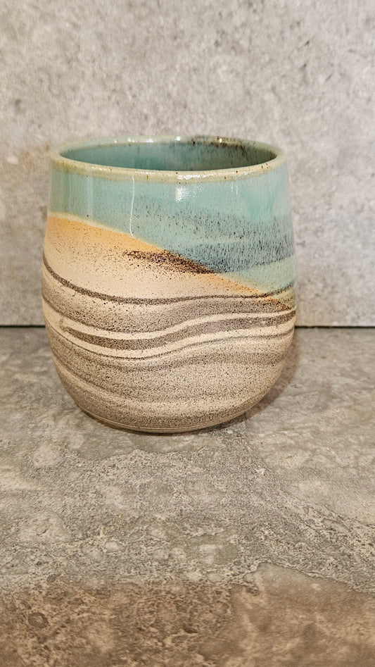 Marbled thumb dent tumbler -Grey