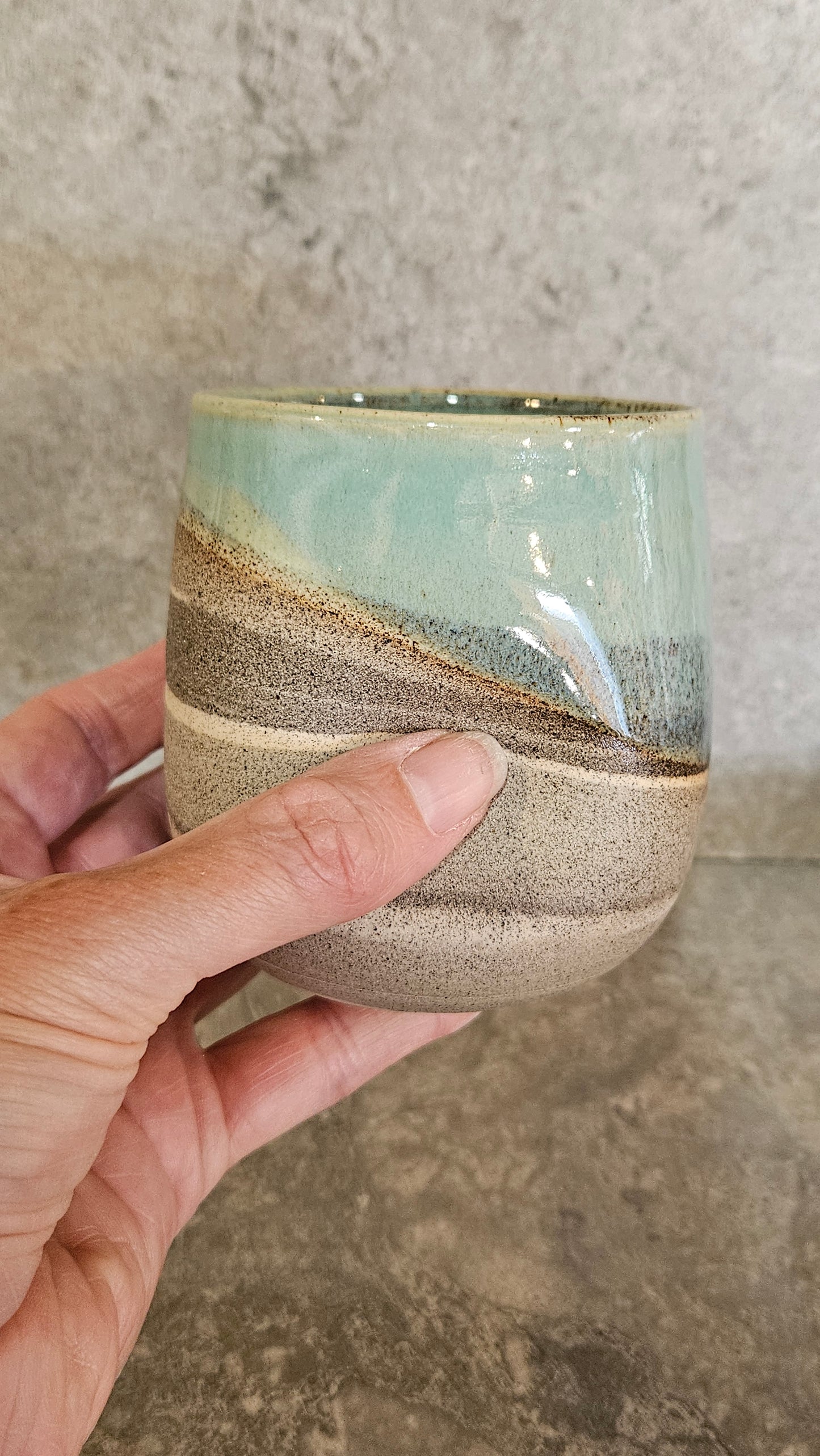 Marbled thumb dent tumbler -Grey